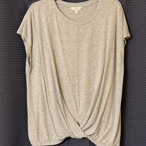 Time and Tru XL Light Gray Short Sleeve Top